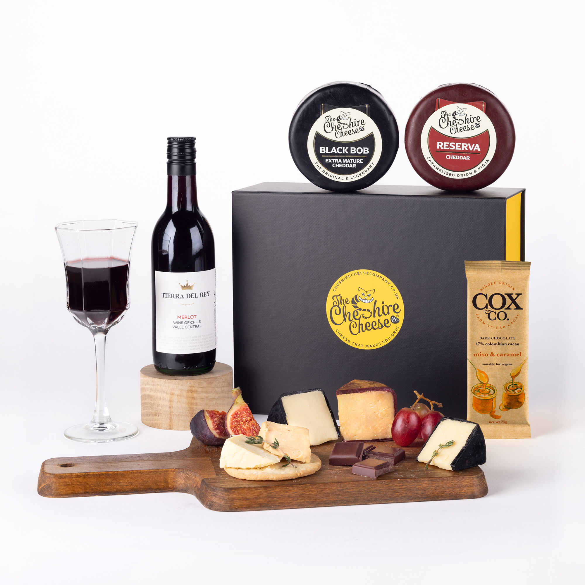 Indulgent Cheese, Chocolate & Red Wine Gift Hamper - Yumbles.com